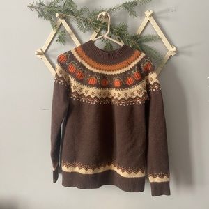 Pumpkin Fair Isle Sweater